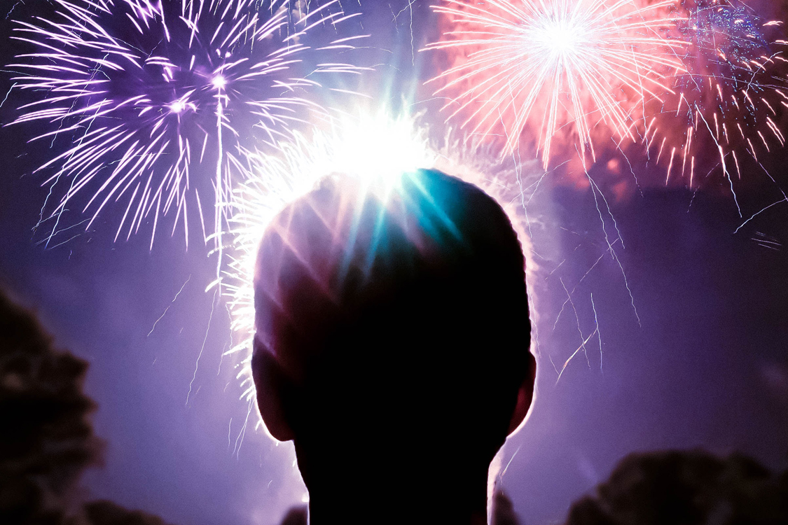 Image of people watching fireworks display